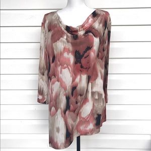 •ROZ & ALI• NWOT Asymmetrical Cowl Neck Tunic